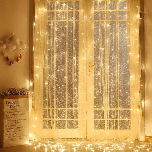 Christmas Atmosphere Decoration Curtain Light Waterfall Colorful Lantern String