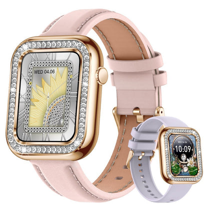 New Square Fashion Women Smart Wristwatch Diamond Waterproof