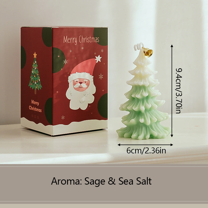 Merry Christmas Candle 3D Xmas Tree Shaped Aromatherapy Candles Ornaments Navidad New Year Party Home Decor Xmas Gift