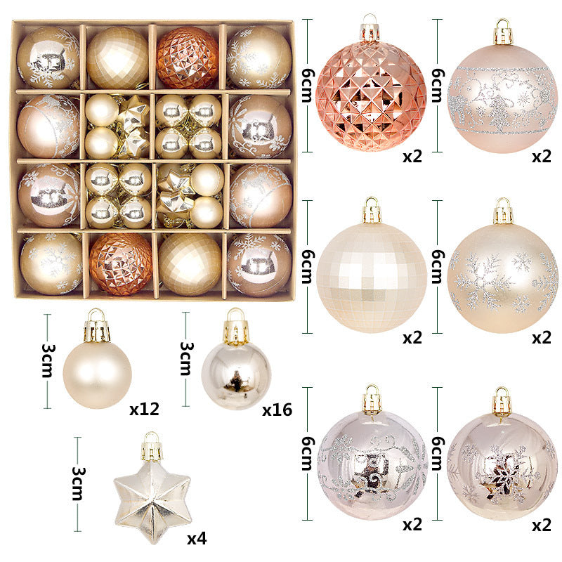 Lot de 44 pendentifs en forme de boule en papier peint galvanisé