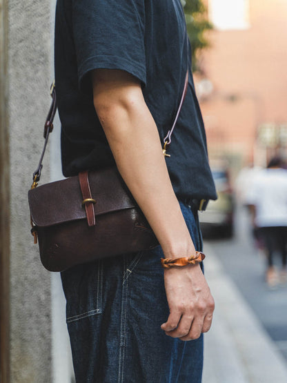 Bolso bandolera de cuero vintage con un solo hombro