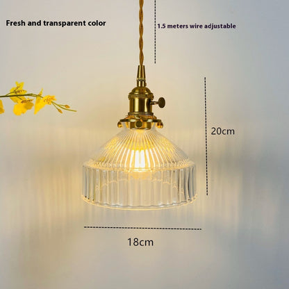 Nordic Retro Brass Glass Chandelier