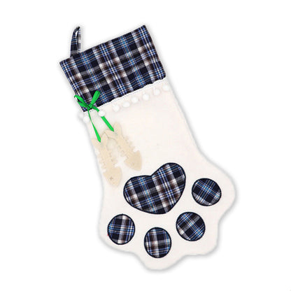 Pieces Buffalo Plaid Pet Stockings For Cats And Dogs - Paw Pattern Hanging Christmas Decorations