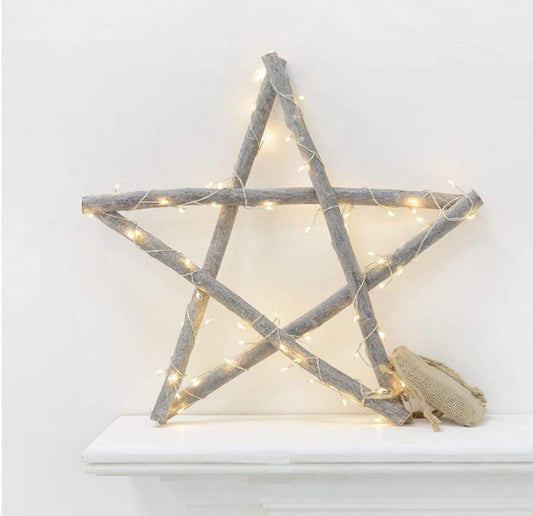 Led Pentagram Wooden Frame Christmas Tree Decoration Ornaments