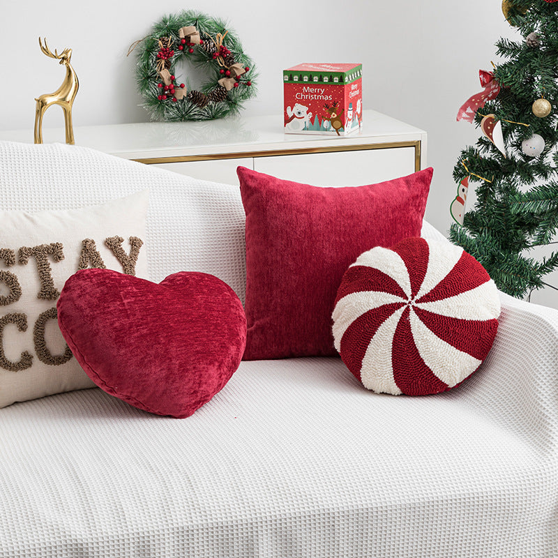 Coussin brodé en velours pour canapé de salon de Noël de style Ins