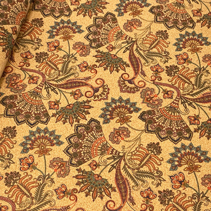 Portuguese Natural Cork Leather Floral Floral Carpet Cushion Tablecloth