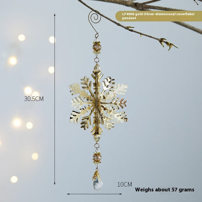 Christmas Three-dimensional Snowflake Decoration Diy Christmas Tree Bell Wrought Iron