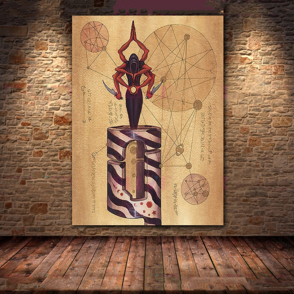 Dark Demon And Holy Geometric Wall Art Canvas