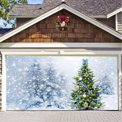 Christmas Background Fabric Garage Door Tapestries Cloth Decoration