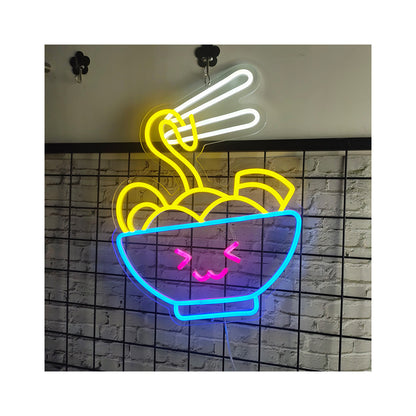 Noodle Shop Neon Signboard Facade Advertising Noodle Modeling Lights