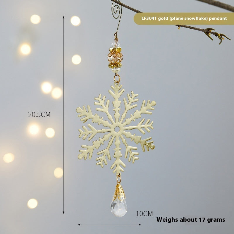 Christmas Three-dimensional Snowflake Decoration Diy Christmas Tree Bell Wrought Iron