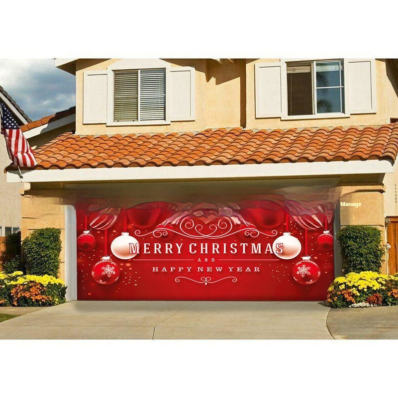 Christmas Background Fabric Garage Door Decoration Holiday Party Banner Amazon Tapestry