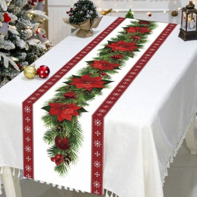 Christmas Tree Printing Waterproof Dyed Tablecloth