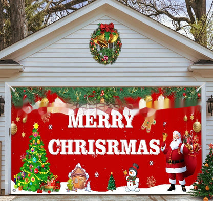 Christmas Background Fabric Garage Door Decoration Holiday Party Banner Amazon Tapestry