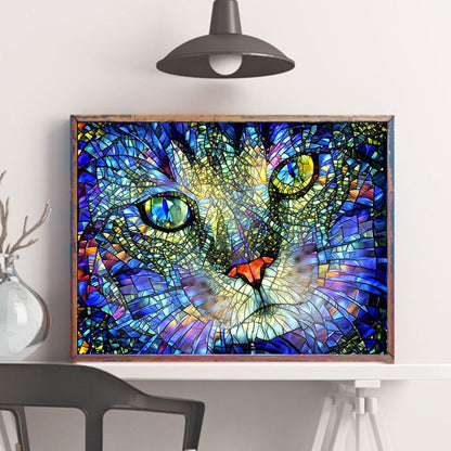 Kit complet de peinture diamant chat, décoration d'animal pour la maison