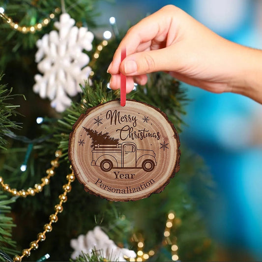 Pendentif en acrylique imprimé élan de Noël mignon, décoration à suspendre pour arbre de Noël