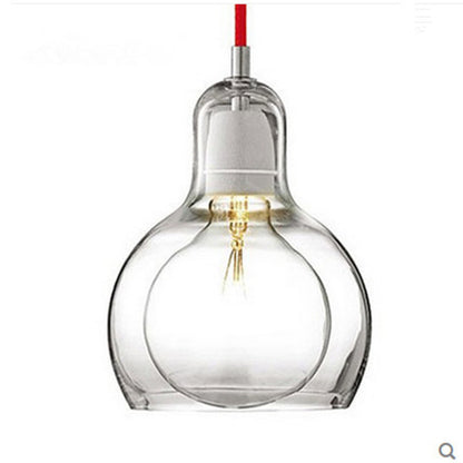 Simple Personality Bulb Creative Dining-room Lamp Single Head Glass Droplight